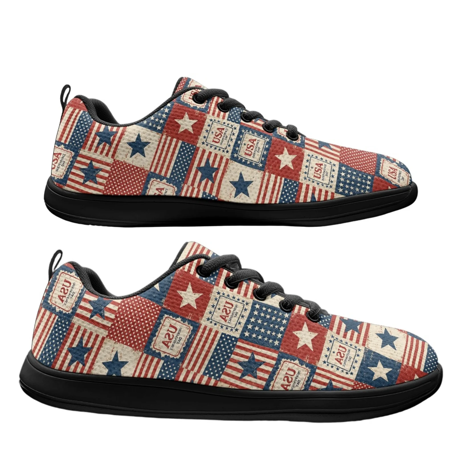 PENSTROLL USA Flag Print Quick Dry Barefoot Shoes for Men Mesh & EVA Walking Shoes Men Extra Wide Shoes