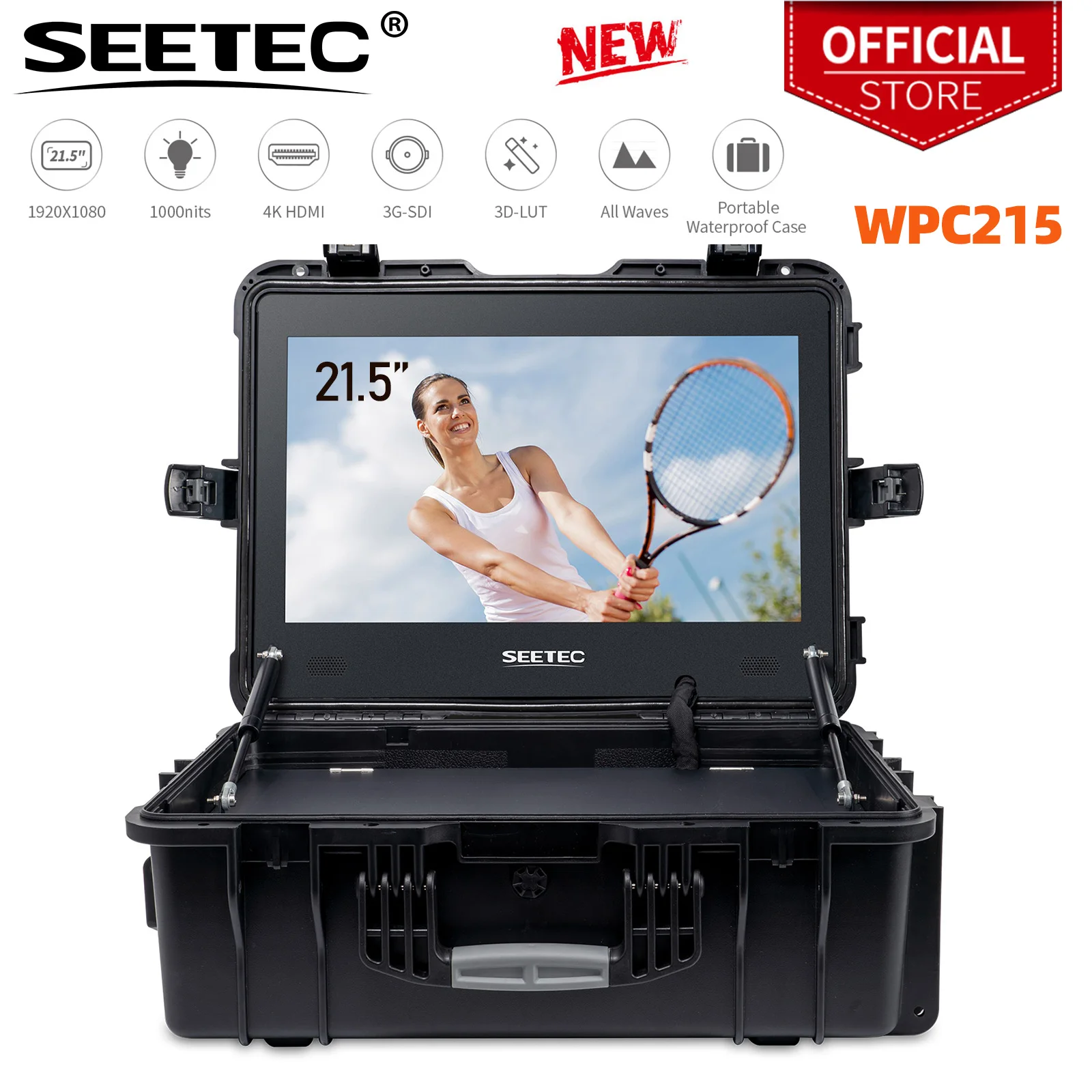 SEETEC WPC215 21.5 inch 1000nit High Bright Portable Carry-on Director Monitor Full HD 1920x1080 New UI Menu Interface