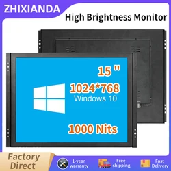 15 Inch Touch Screen Open Frame Monitor 800-1000 Nits High Brightness Industrial Display With
