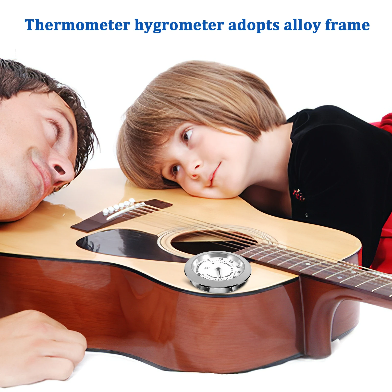 

1 set Silver Hygrometer Guitar Violin Thermometer Soundhole Humidifiers Set Portable Maintenance Tools Musical Instruments