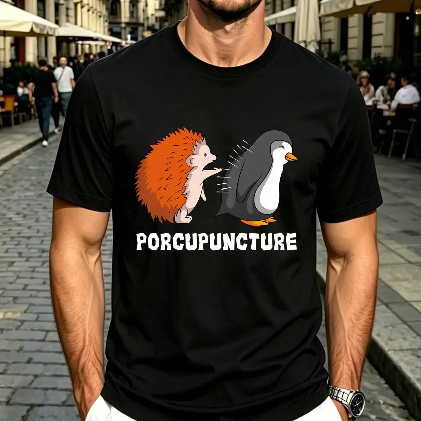 washed T Shirt Porcupuncture For Porcupine Lovers Quill Pig Design Porcupettes Porcospino Thorn Acupuncture vintage Washed