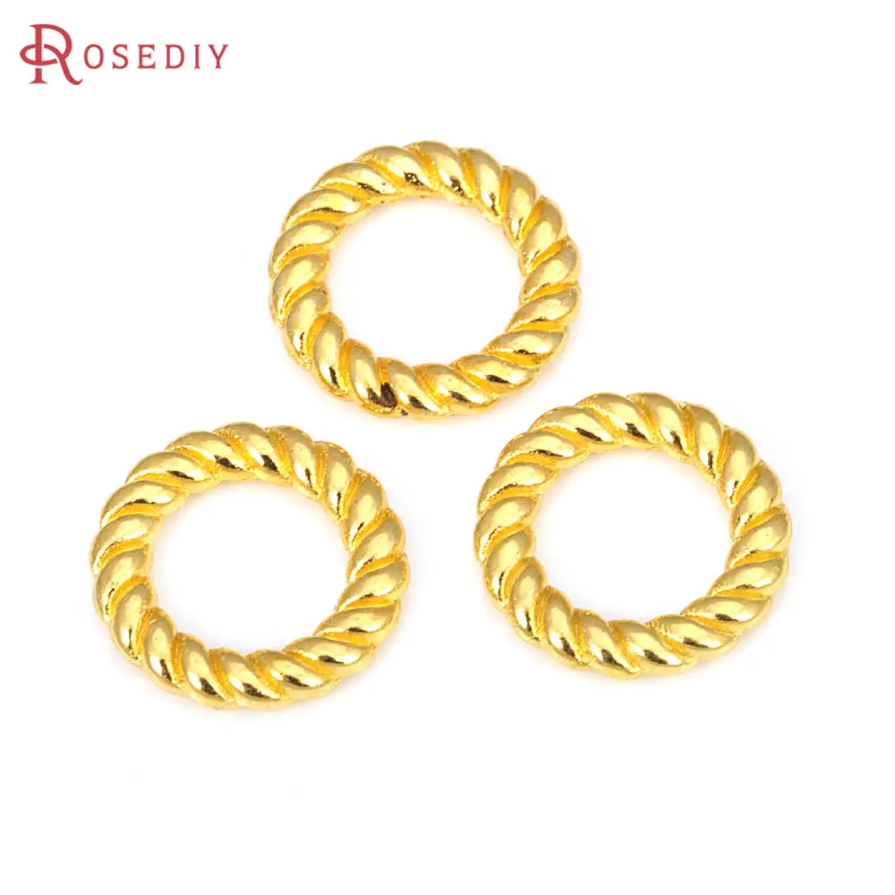 100PCS Antique Bronze Zinc Alloy Twisted Closed Rings Connect Charms Diy Jewelry Making Supplies Earrings Accessories for Women