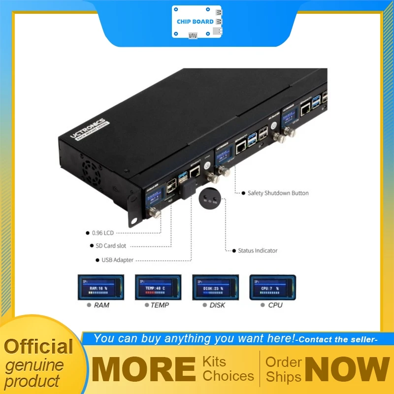 UCTRONICS Hybrid Pi Rack Pro 1U 19
