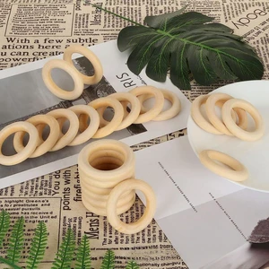 Unfinished solid wood rings 15-100mm natural wood rings for macrame diy crafts wood rims 8 Main Sales Macrame Wood Rim - №3