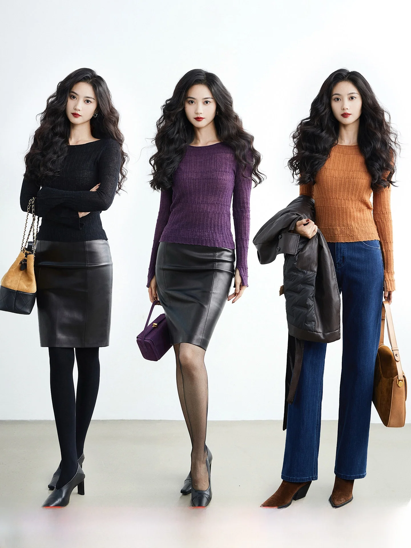 

Женская трикотажная базовая кофта TAIYANG OFFICE с длинным рукавом из шерсти альпаки, на одно плечо, приталенная, для ношения под одеждой зимой