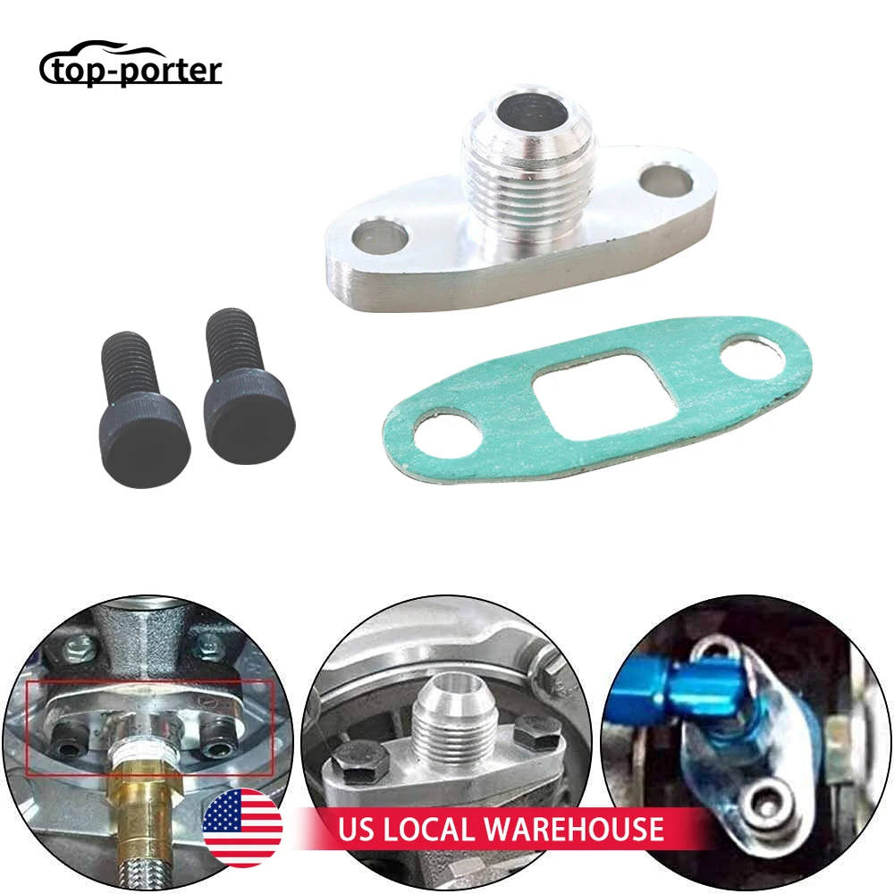 Flange Gasket Adapter Kit 10AN Garrett GT30 GT32 GT35 T3 T4 T60 Adapter Kit Turbocharger Turbo Oil Drain Outlet Flange Gasket