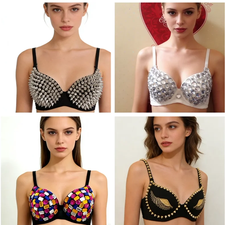 

Handmade Punk Sle Bracelet Top Barmaid orm Cherry Nail Design Nightclub Performer irt Polyester Fiber Women's Faion