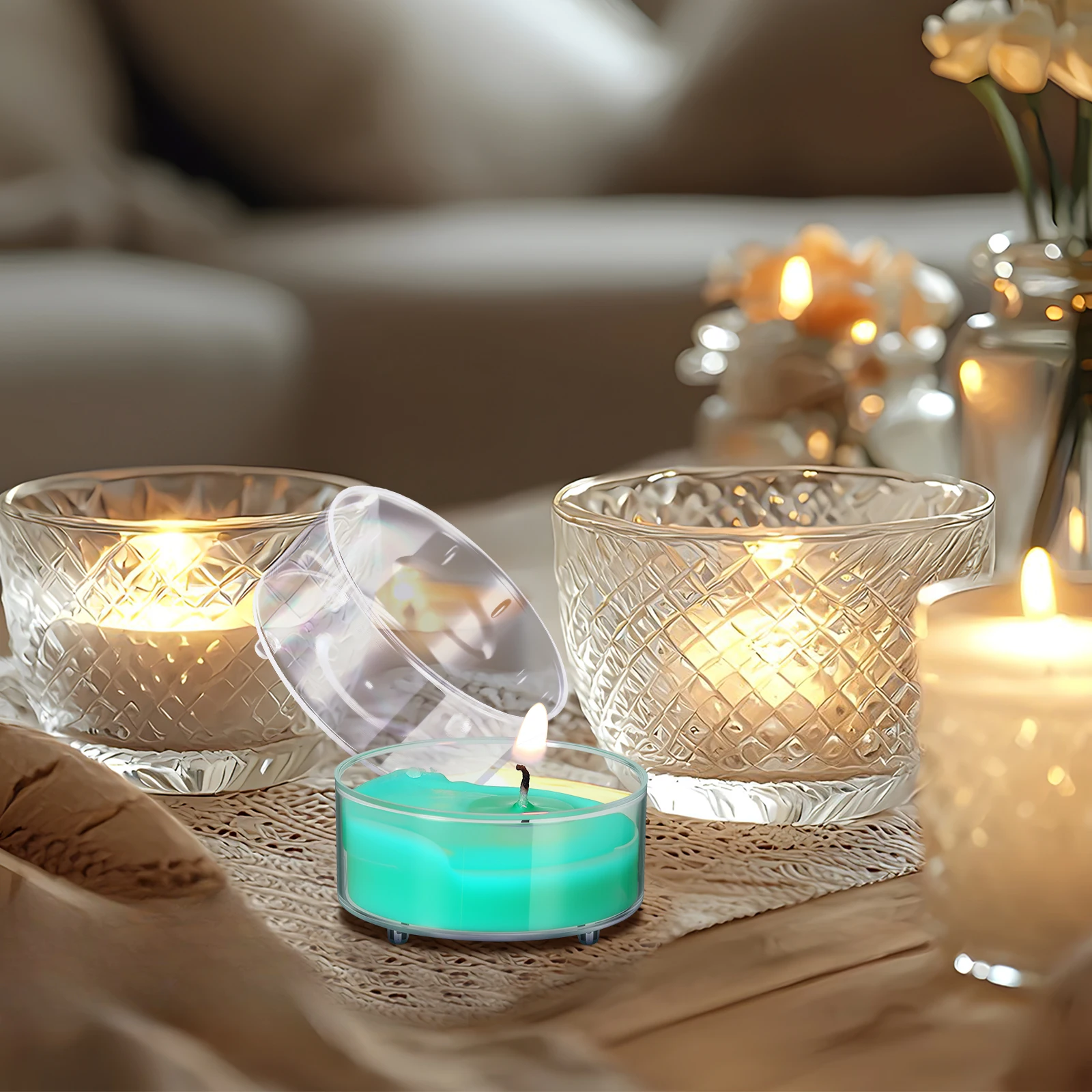 100Pcs Clear Cup Holders Heat Resistant Simple Design for Indoor Outdoor Temple Church Use Holder