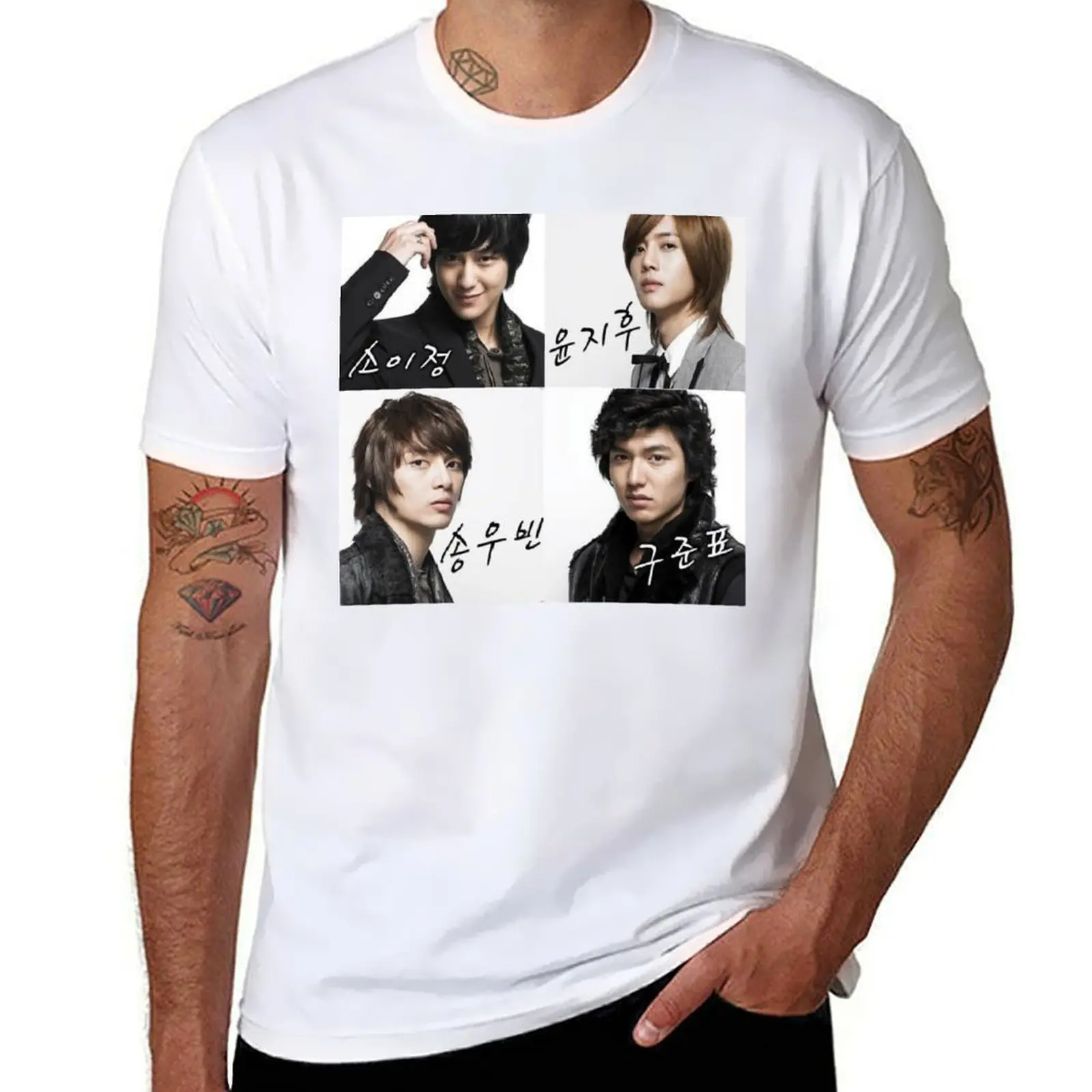 

boys over flowers T-Shirt Plus Size Loose Short Sleeve Top