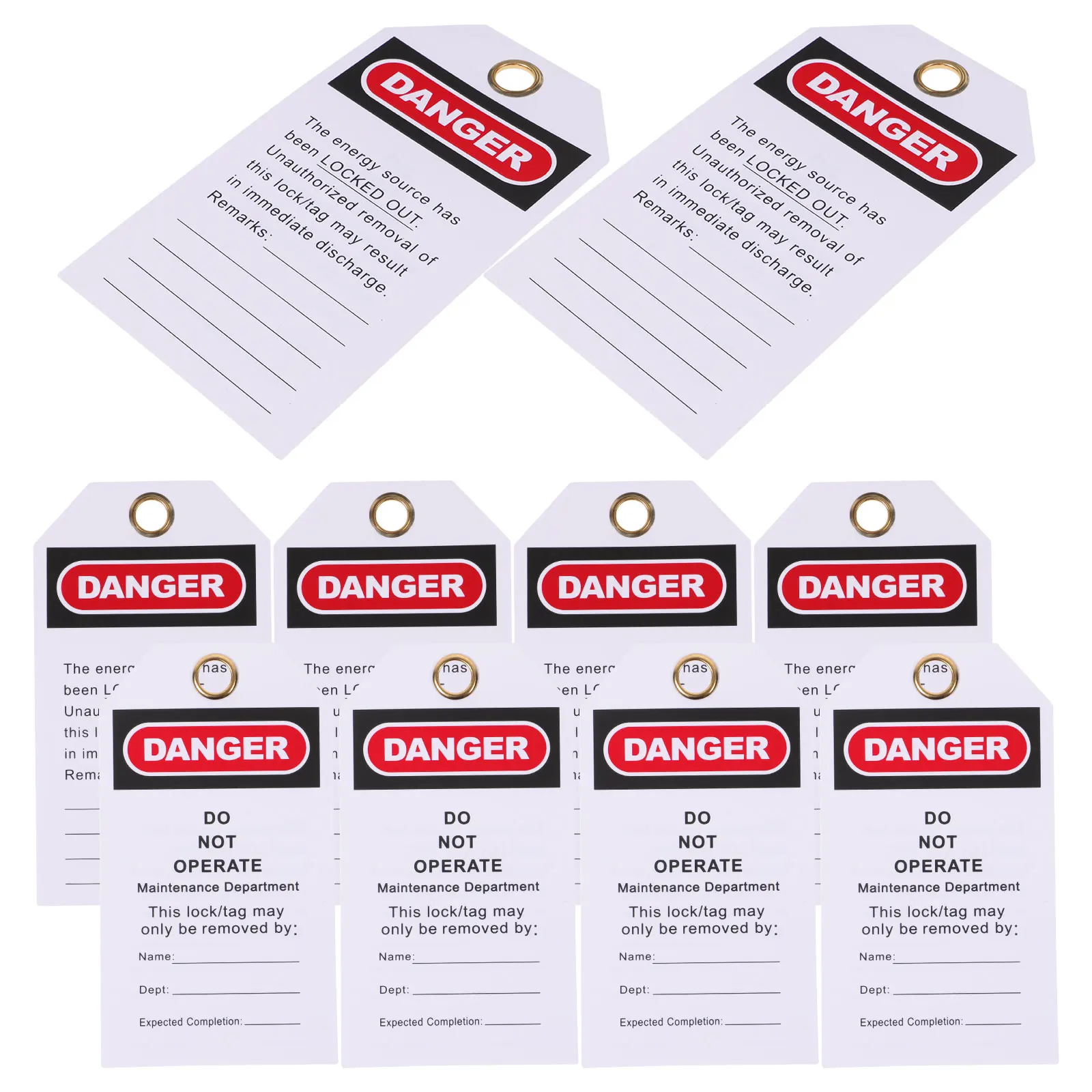 

10pcs Safety Warning Tags Universal Hanging Metal PVC DO NOT Operate Equipment Industrial Traffic Signs