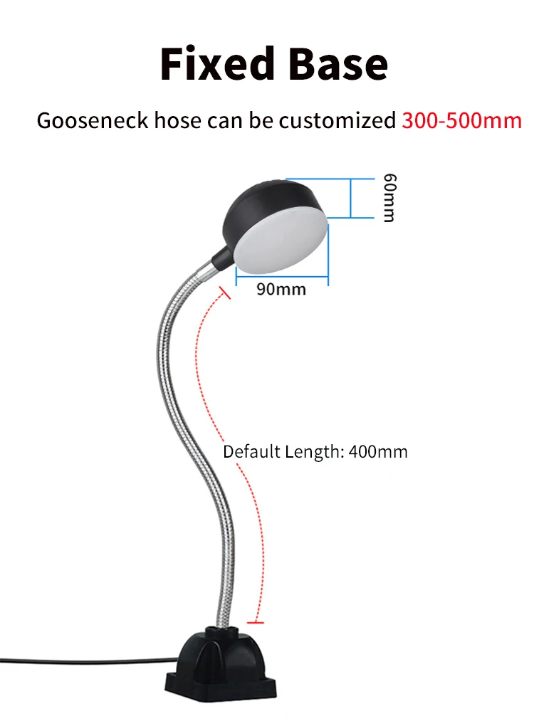 220 / 24V LED Machine Tool Work Light 12W Gooseneck Industrial CNC Engraving Machine Tool Milling Machine Lighting Lamp