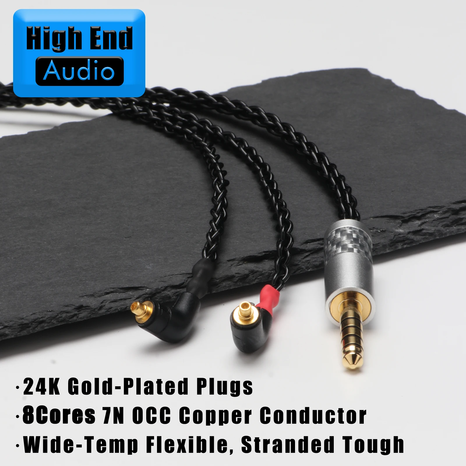 Preffair 6N OCC Silver Plated Earphone Upgrade Cable with 24k Gold plated 3.5 plug For MDR-EX1000 EX800 EX600 MDR7550 EXK