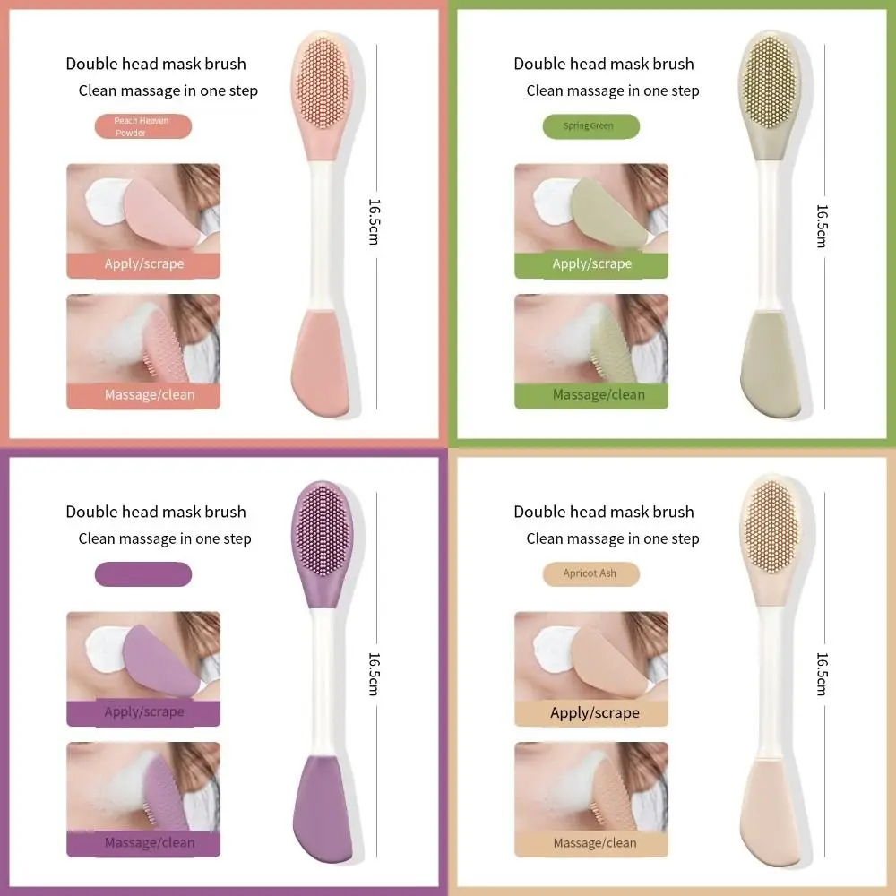 Double-headed Silicone Mask Brush Skin Friendly Exfoliating Soft Head Scraper Cleansing Massage Massage Cleaning Brushes