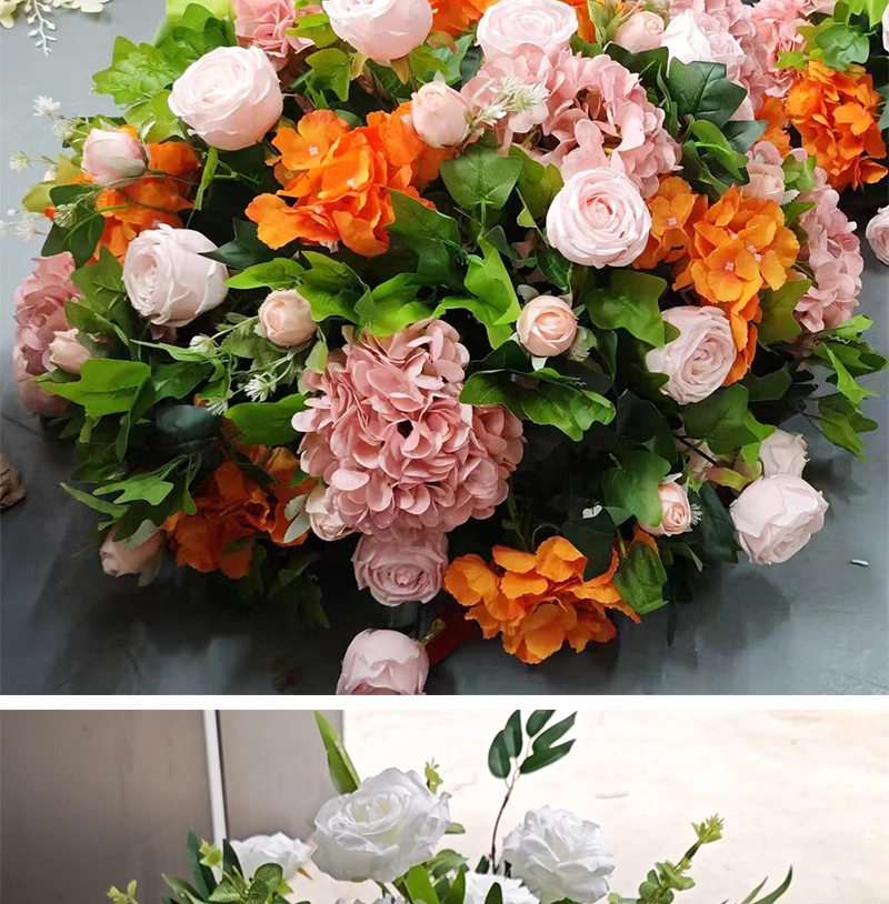Künstlicher Rosen-Hortensien-Blumenball 60/50/40/30cm Tischdekoration Mittelpunkt für Veranstaltungen Hochzeit Gangdekoration Blumenarrangement Requisiten – Detail 11