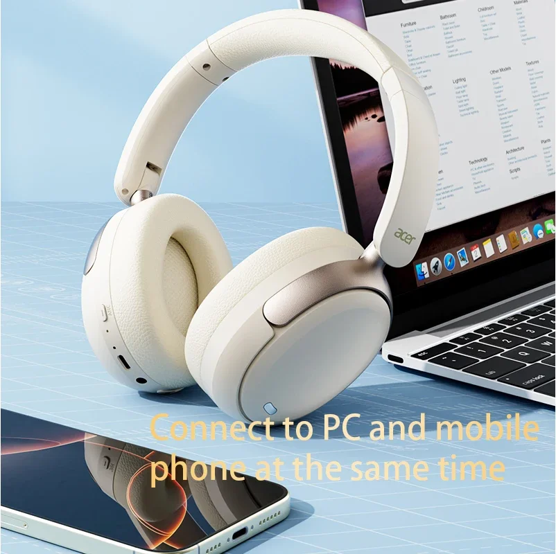 Acer ANC FIHI Kopfhörer Bluetooth 5.4 48 dB Geräuschunterdrückung Hi-Res räumlicher Audio-Kopfhörer mit LDAC Over-Ear-Headset Wireless – Detail 12
