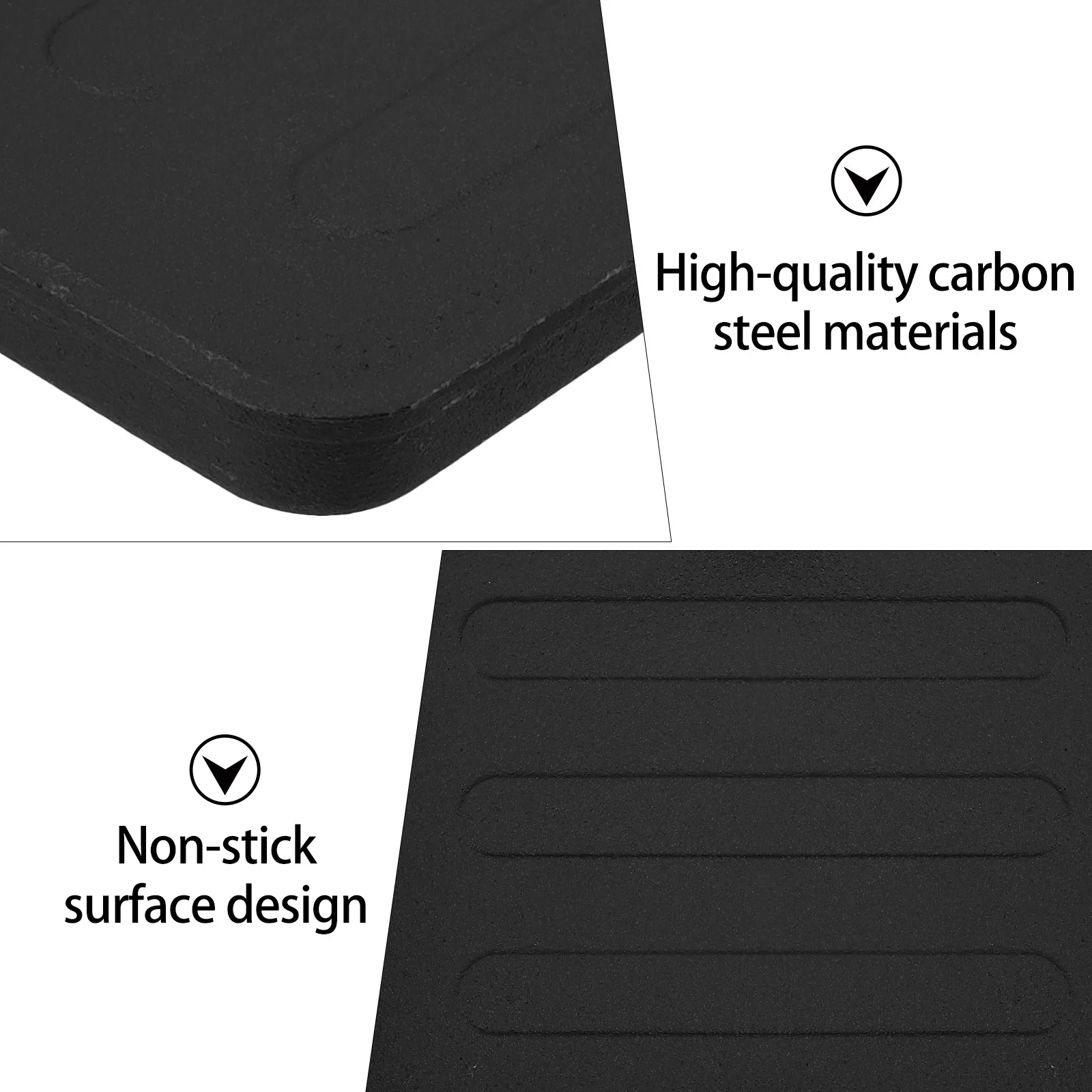 

Heavy Duty Cast Iron Grill Pan Large Flat Surface For Steak Fish Vegetables Barbecue Tray Teppanyaki Pan Roasting Tool