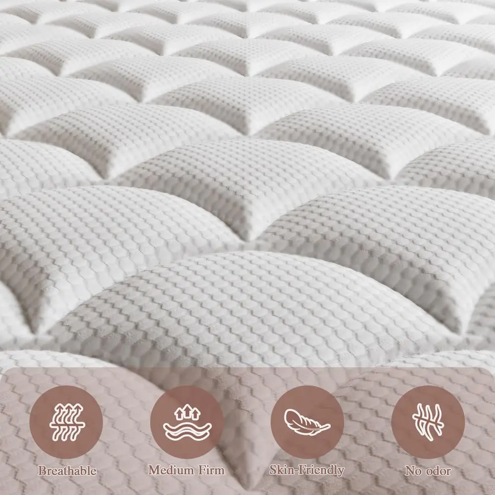 

Queen Mattress, 14 Inch Queen Size Mattresses in a Box, Soft amp Comfortable Hybrid with Gel Memory Foam and Pocketed Springs f