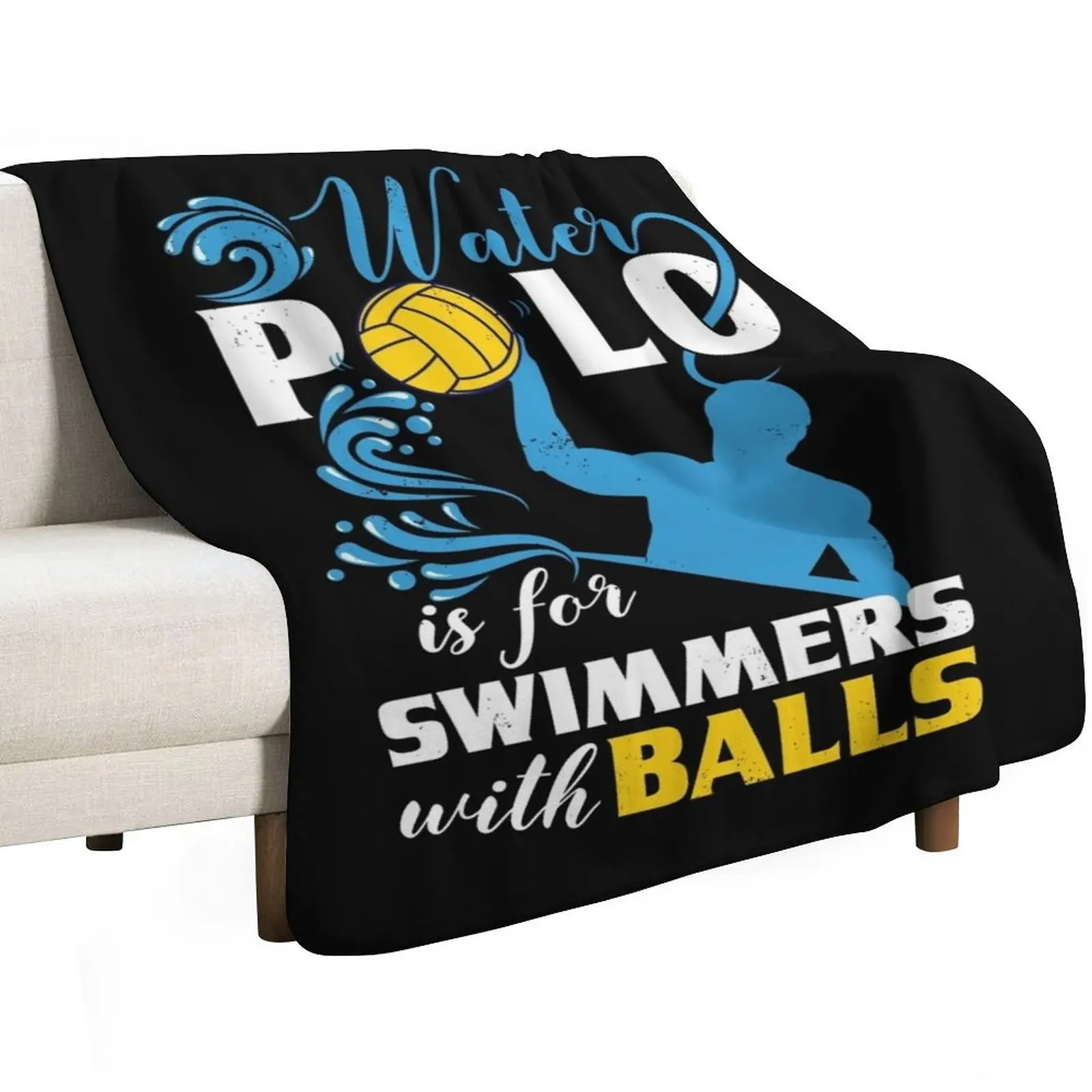 Water Polo graphic Gifts Men and Women Funny Quotes Player design Throw Blanket Warm Napping Blanket for Office Couch Bed