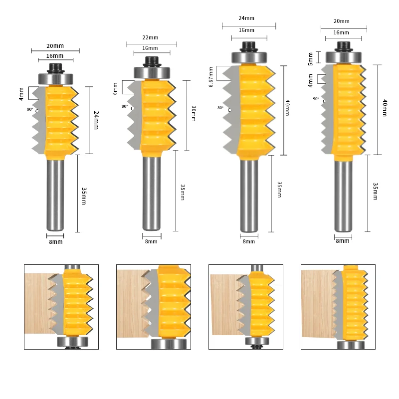 8MM Shank Multi-Tooth Shape Bit Router Bit Woodworking Milling Cutter For Wood Bit Face Mill Carbide Cutter End Mill