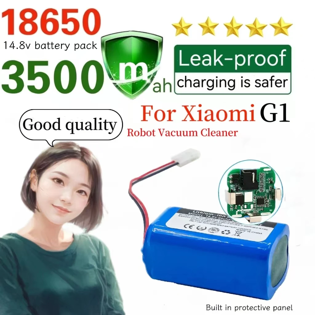 

For Xiaomi G1 MI Robot Vacuum Mop Essential MJSTG1 18650 Li ion Battery 14.4V 2600mAh Robot Vacuum Cleaner Battery Replacement