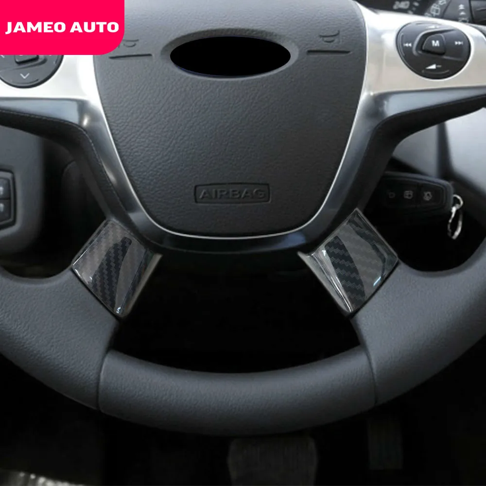 Jameo Auto Car Steering Wheel Cover Trim Sticker Fit for Ford Focus 3 MK3 Kuga Escape 2012 2013 2014 2015 Cmax C-Max 2017 2018