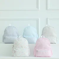 Mochila a cuadros para niñas y niños, mochila escolar de nailon impermeable Floral, bolsa de libros ligera y duradera para estudiantes