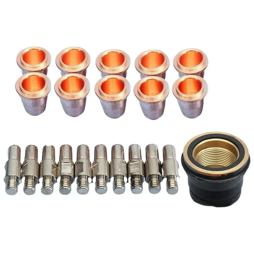 21pcs/ Set S45 Plasma Electrode PD0116-08 PR0110 Torch Cutter Tip + Cap Consumables For Trafimet Air Plasma Cutting Machines