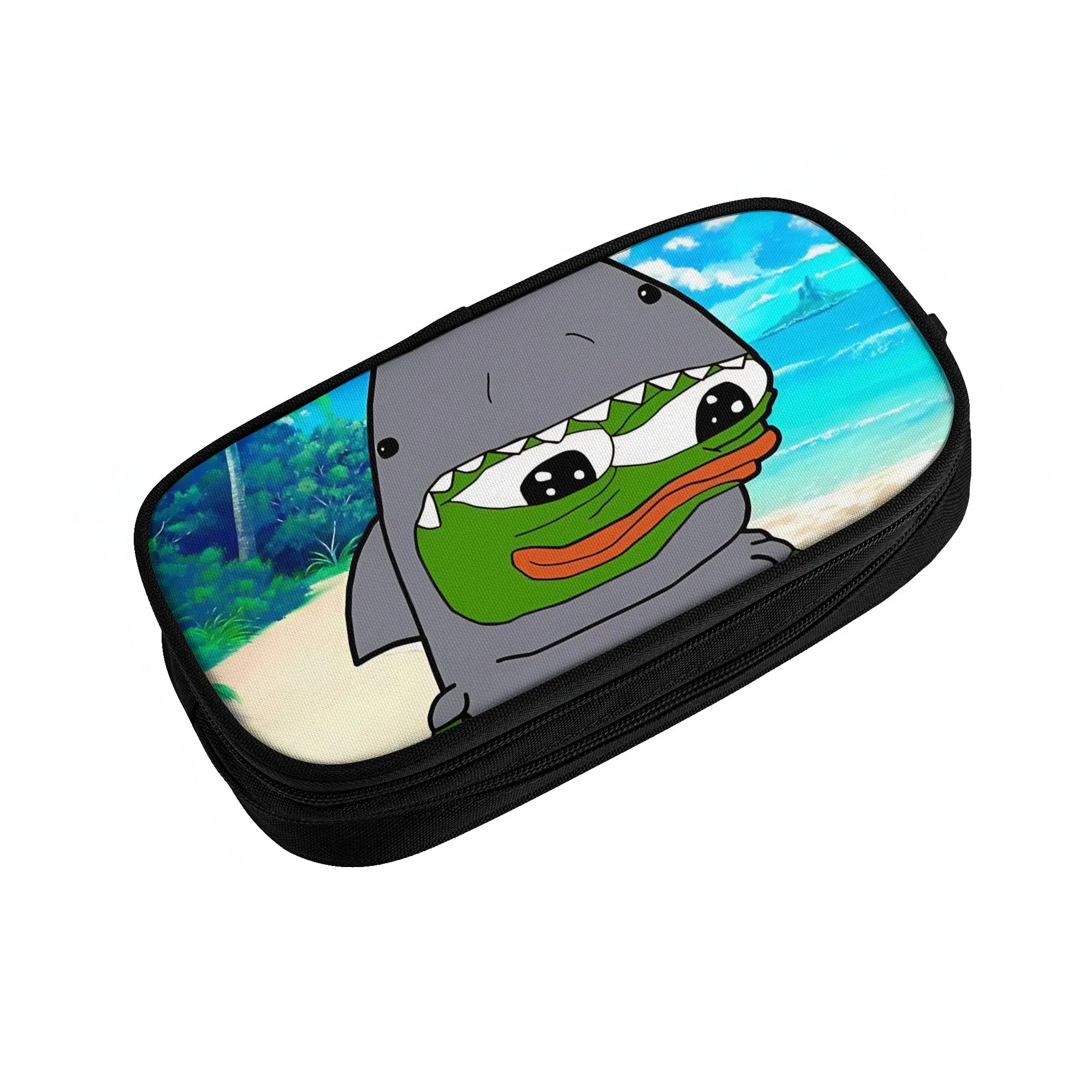 1 piece Lightweight Cute Shark Pencil Case Boys Pen Bag Pepe the Frog School Pencil Pouch