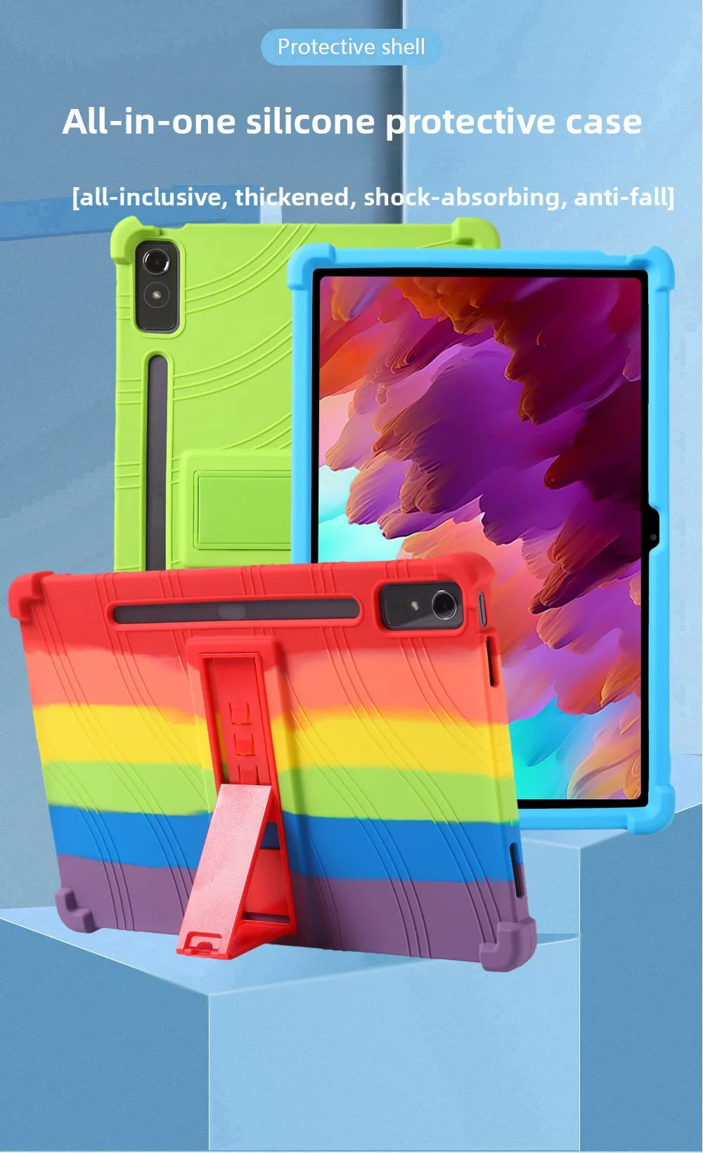 FÜR Lenovo Xiaoxin Pad Pro 12.7 P12 Hülle Silikon Stoßfeste Standabdeckung TB370FU TB240FC Drop – Detail 1