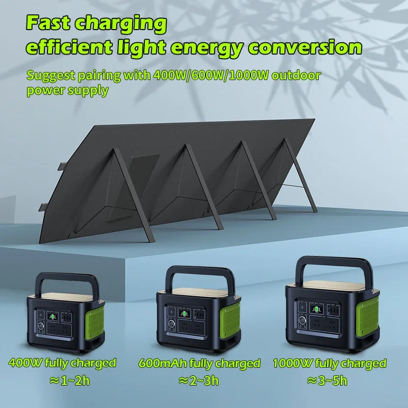 2000W 4 Foldable Solar Panel Kit Solar Charger Suitable for 12v Battery/Power Station Agm Lifepo4 Rv Camping Trailer Marine Use