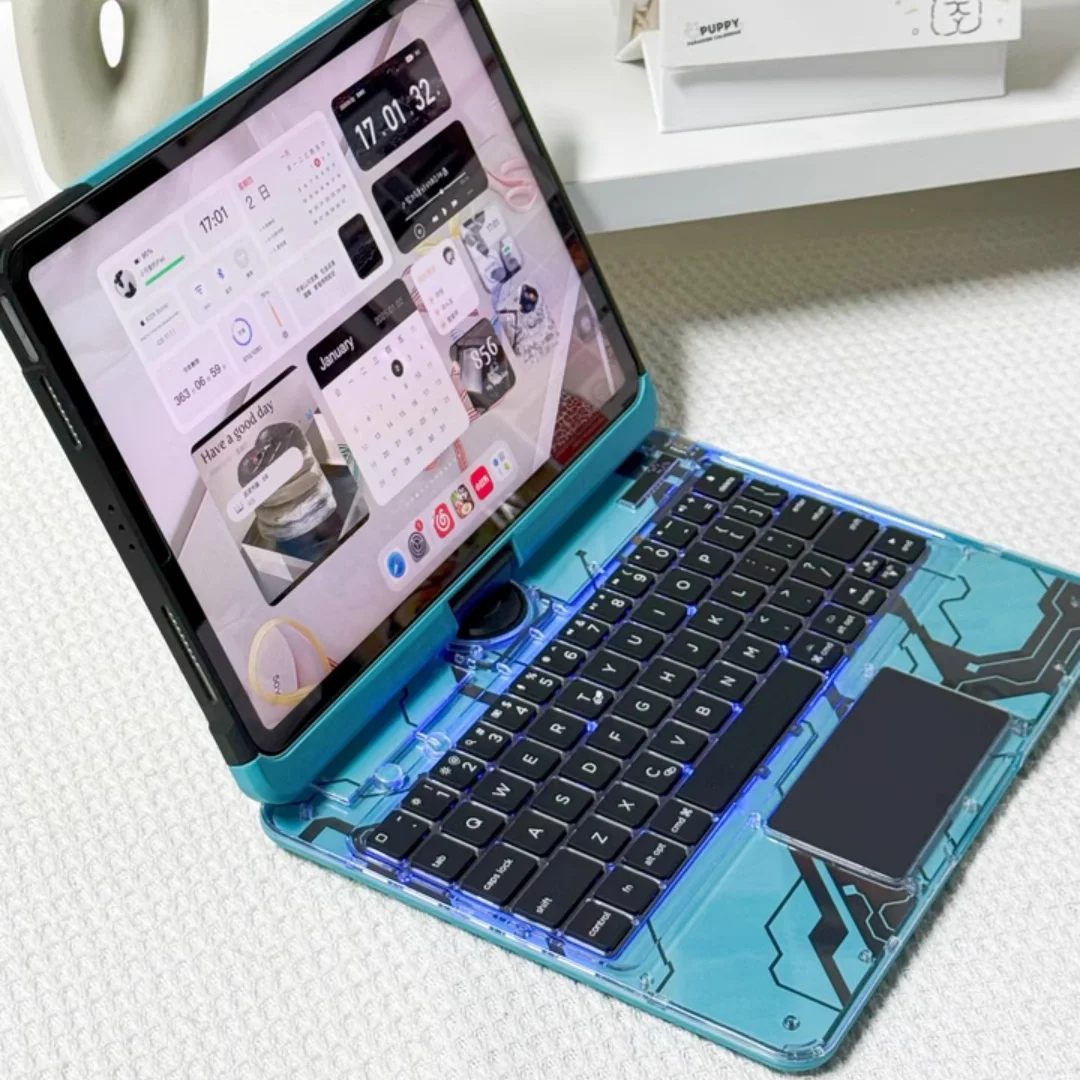 Casing Keyboard Air6 Tablet Bluetooth 11/13 inci, casing semua dalam satu Trackpad ajaib Keyboard Ipad Pro tahan jatuh rotasi 720 °