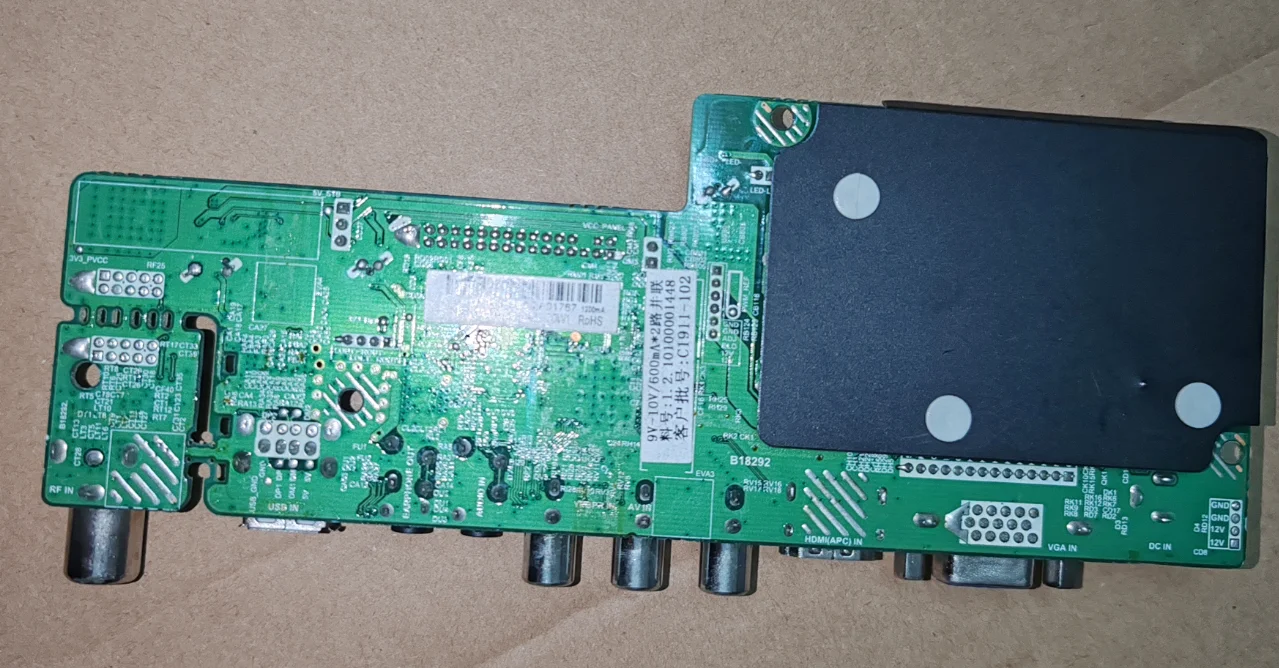 tp.ms3663.pa673 Three in one TV motherboard, tested physical photos for    9--10v  1200ma   pt236at02-4