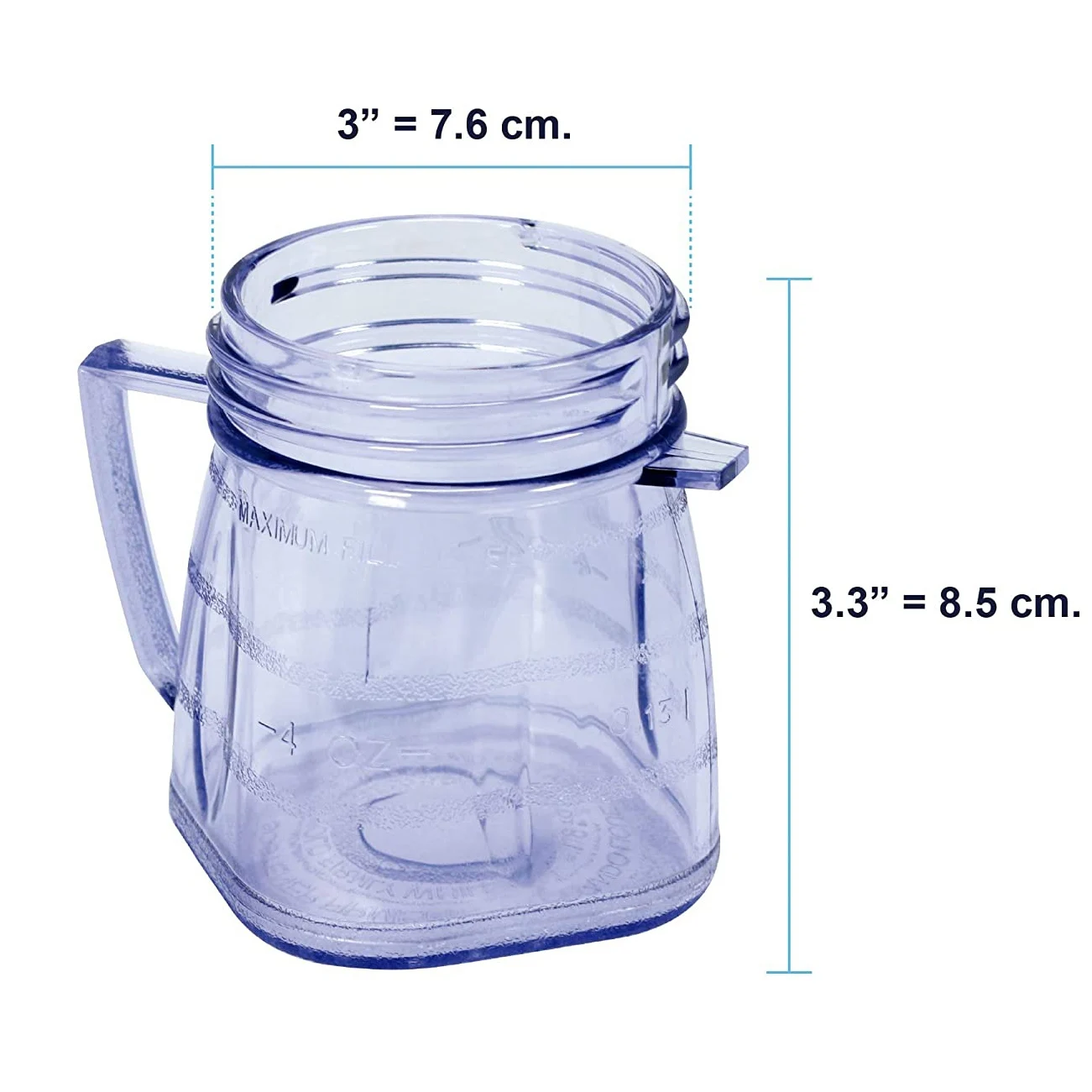 Paquete de 2 piezas de repuesto para la mayoría de los accesorios de licuadora, Compatible con 1 taza de Mini tarro de plástico