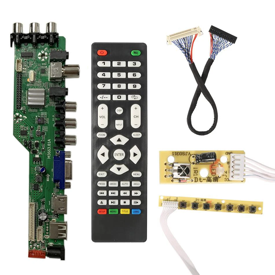 3663 New Digital Signal DVB-C DVB-T2 DVB-T Universal LCD TV Controller Driver Board UPGRADE 3463A Russian USB play LUA63A82