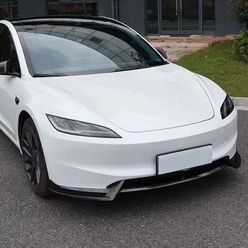 適用於特斯拉 2024 年 Model 3 Highland 的霧面黑運動改裝套件,包括前保險桿下唇、後唇擾流板和側裙配件。 10 最佳銷售 特斯拉 Model 3 車身套件 - №9