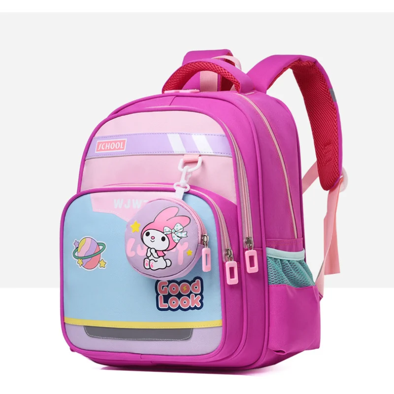 Sanurgente Melody Cartable pour garçons et filles, sac à dos étudiant, sac à dos décontracté, réduction de la charge, dessin animé mignon, polyvalent, nouveau