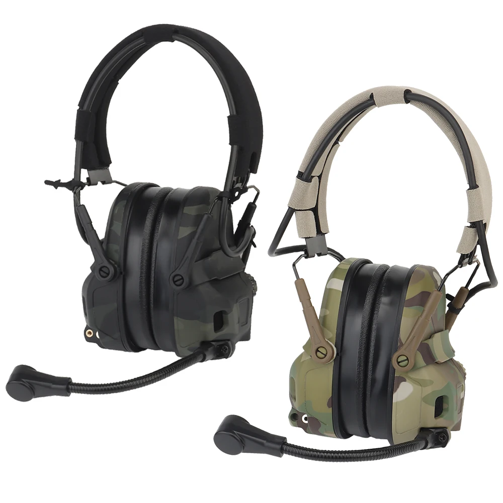

Tactical Noise Reduction Headset With Helmet Rail Mount Holder Outdoor Hunting Sport Communication Headset Shooting Airsoft Gear