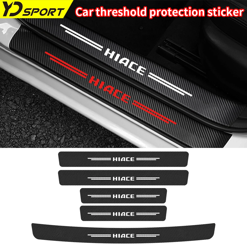 

Carbon Fiber Car Door Threshold Sill Protector Trunk Anti Scratch Sickers For Toyota HIACE Waterproof Decal Auto Accessories