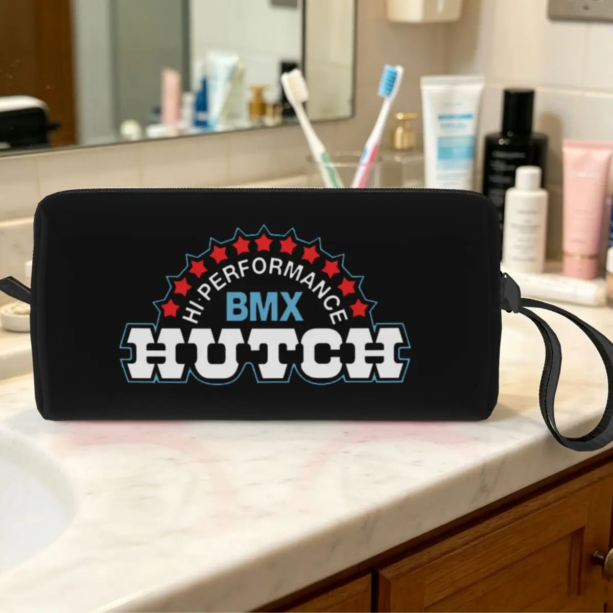 Косметичка Hutch Hi-Performance BMX Red White Blue Black Tim Judge, органайзер для косметики, дорожная косметичка для женщин, для путешествий