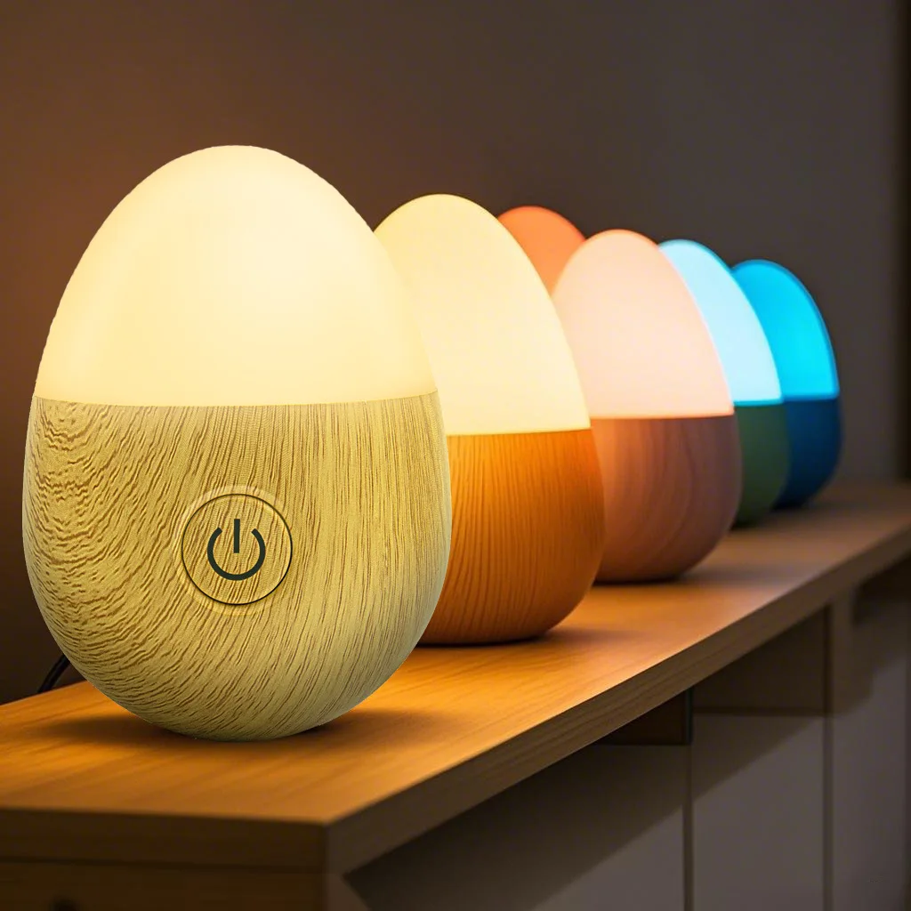 LED قابلة للشحن البيض ليلة ضوء السرير الجدول مصباح الإبداعية RGB الزخرفية Tumbleweed الغلاف الجوي ضوء غرفة نوم النوم ليلة Lig