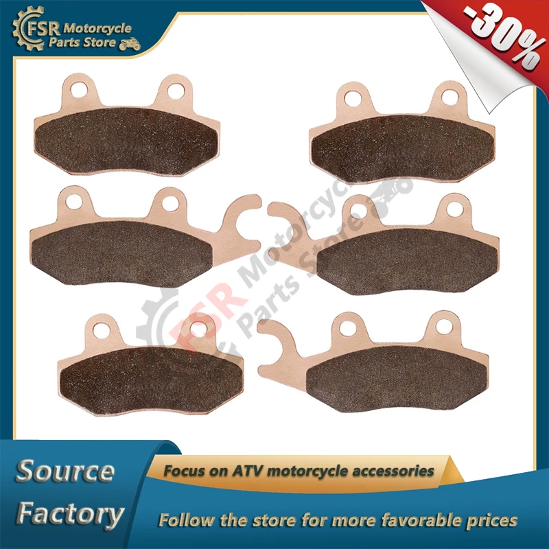 6PCS F&R BRAKE PAD KIT/Copper-based sintering,FOR CAN-AM SSV Commander 800 1000 R XT/DPS & MAVERICK MAX,P/N:715500336 715500335