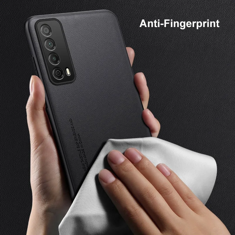 Luxury PU Leather Case For Huawei Y7A P smart 2021 Back Cover Matte Silicone Full Camera Protection Shockproof Phone Case Coque