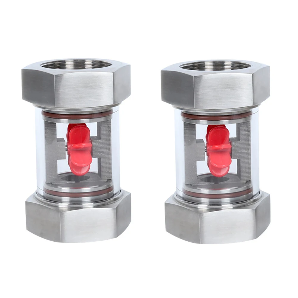 1/4" 3/8" 1/2" 3/4" 1" BSPT Female In-Line 304 Stainless Steel Window Sight Flow Indicator With Impeller Hydraulic Oil Water