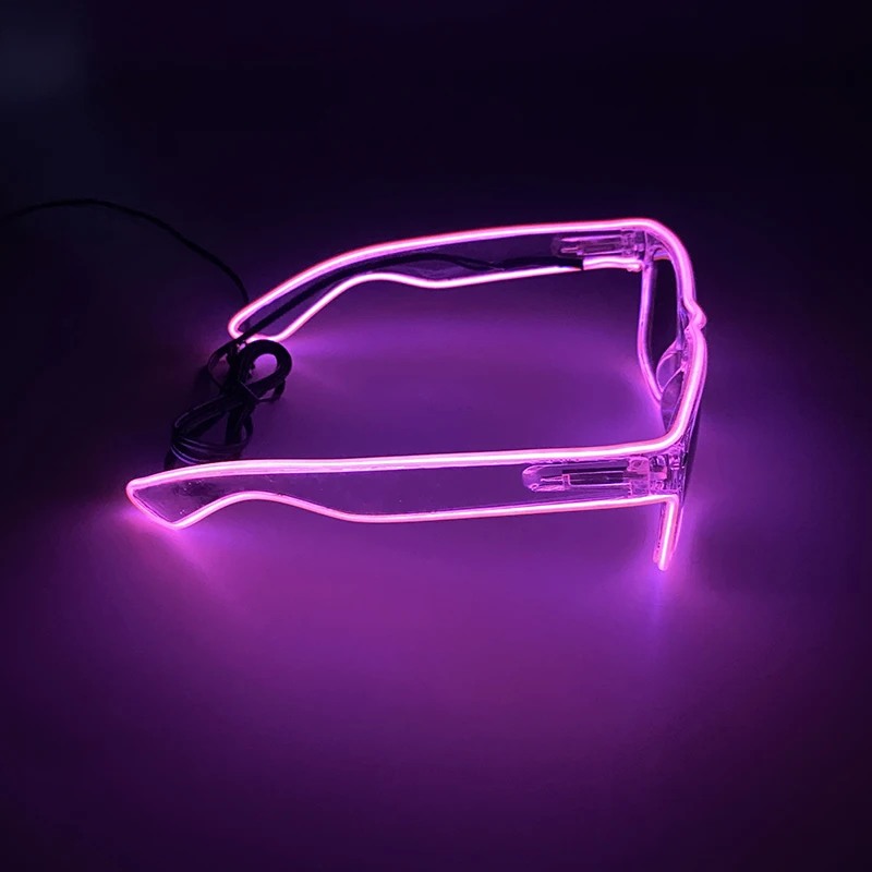 LED Neon leuchtende Brille leuchten Rave Kostüm Party Dekor DJ Club Brillen Leistung Requisiten ändern Farbe Ball Brillen – Detail 19