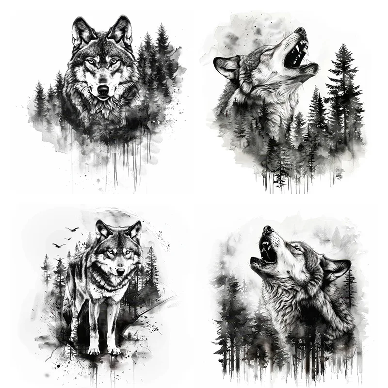 T2327# Tribal Wolf Stickers, Bright Wall for Home, Cabinet, Door,Decoration, Vinyl Car Decals, Outdoor Indoor Use