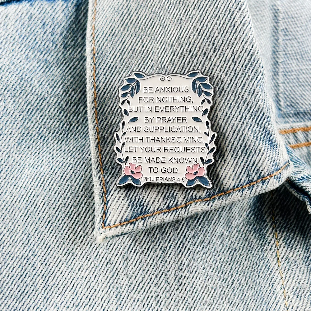 Philippians 4:6 Lapel Pin Bible Verse Badge With Thanksgiving Let Your Requests Be Made Known To God Religious Gifts
