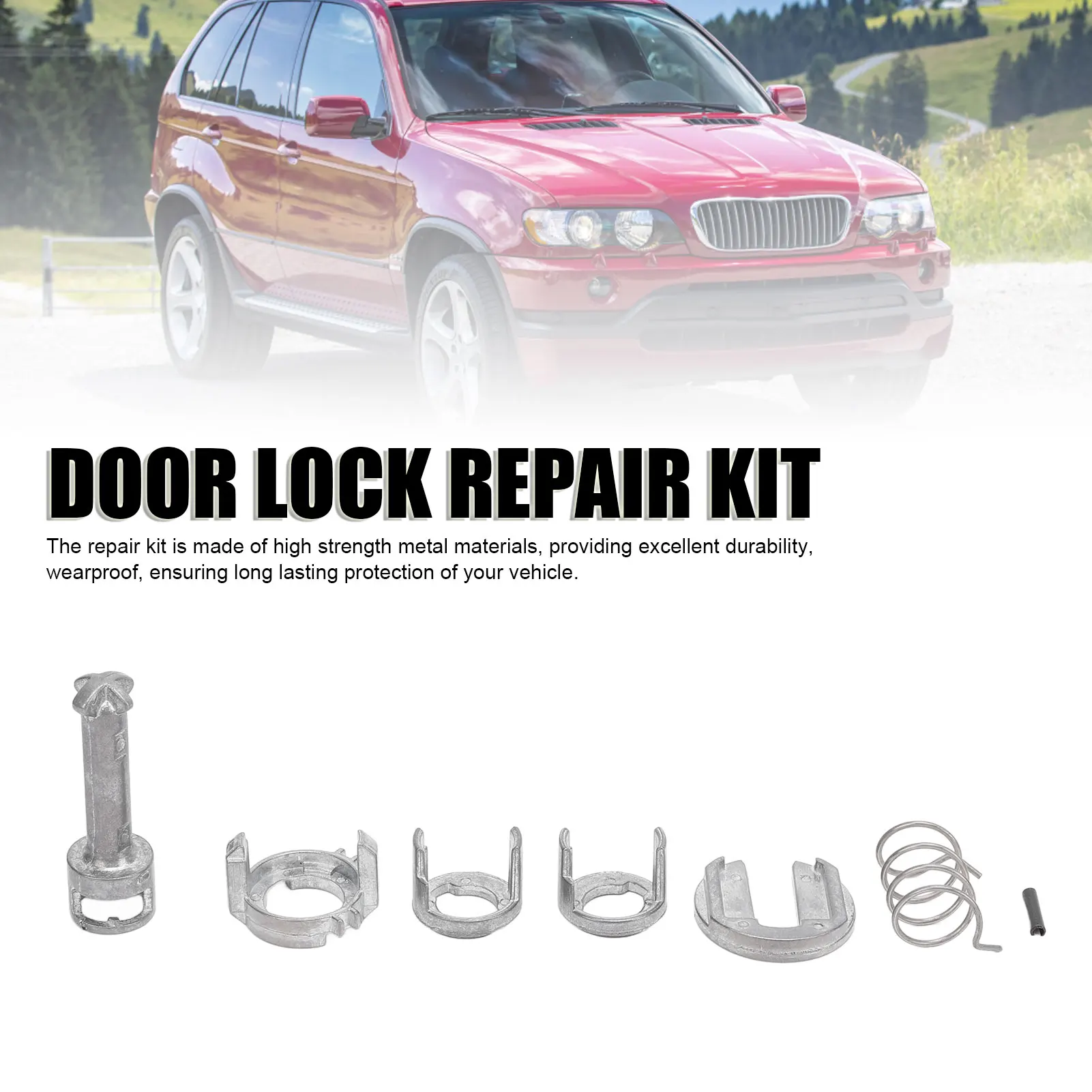 Door Lock Repair Kit 51217035421 Front Left Right Door Lock Barrel Repair Set For X5 E53 1999-2006