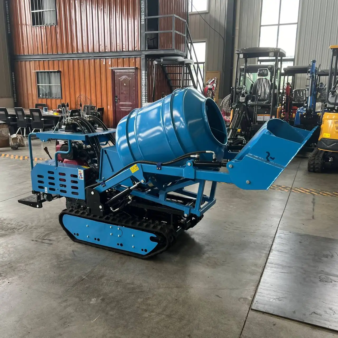 

Mini Concrete Mixer Small Hydraulic Shovel Loader Hand-Held/Stand-Driven Crawler Concrete Mixer