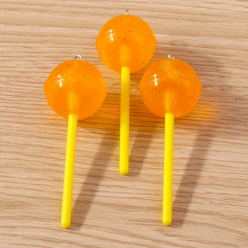10 Stück gemischte, niedliche 3D-Harz-Lollipop-Anhänger für die Schmuckherstellung, Ohrhänger, Halsketten, Schlüsselanhänger, DIY-Bastelzubehör ﻿ – Detail 9