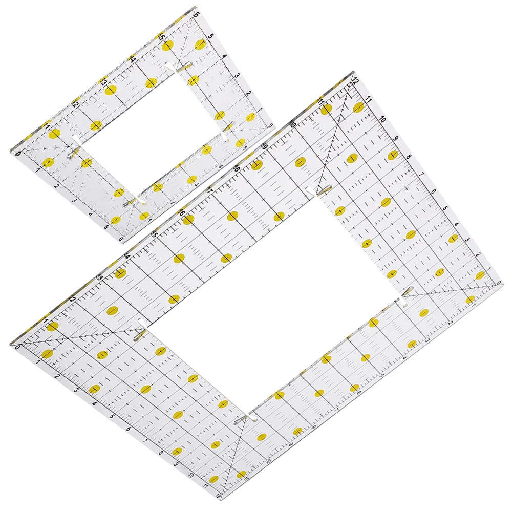 2 pezzi di righello patchwork in acrilico trasparente, forniture per quilting durevoli, righelli da cucito professionali per righello patchwork fai da te